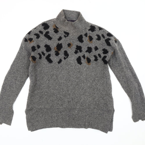 Marks and Spencer Women's Grey Animal Print Jumper M