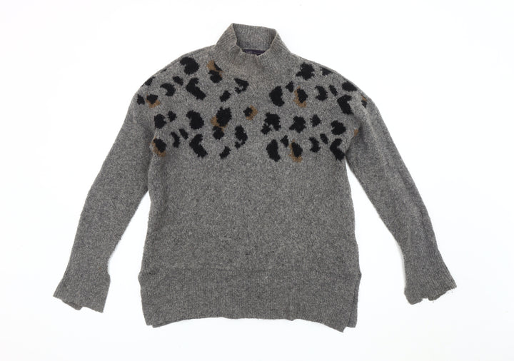 Marks and Spencer Women's Grey Animal Print Jumper M