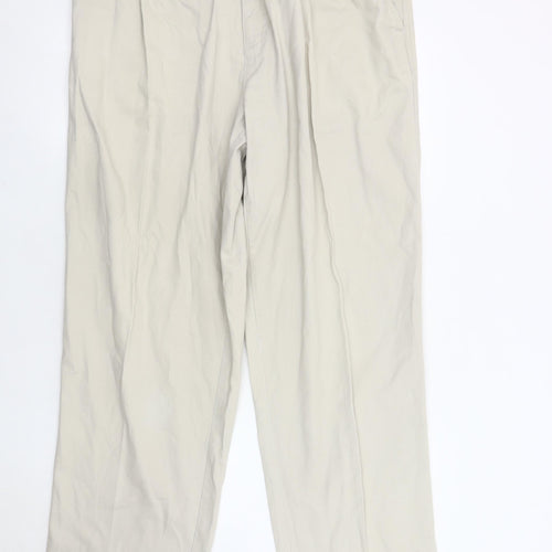 Essentials Men's Beige Chino Trousers, Size L