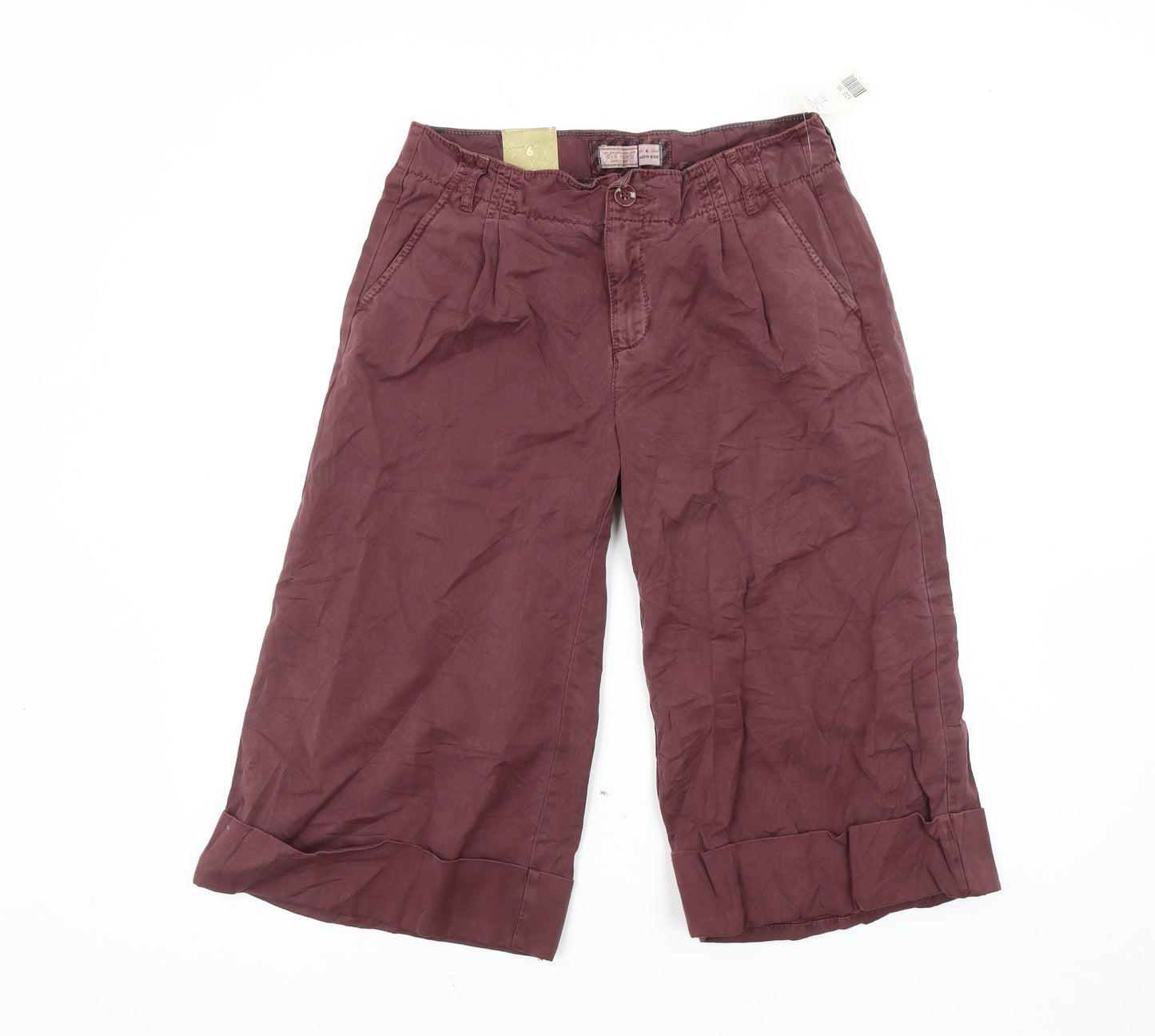 Old Navy Women's Red Wide-Leg Cropped Trousers, Size 6
