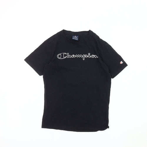 Champion Boys Black Logo Graphic T-Shirt 11-12 Years