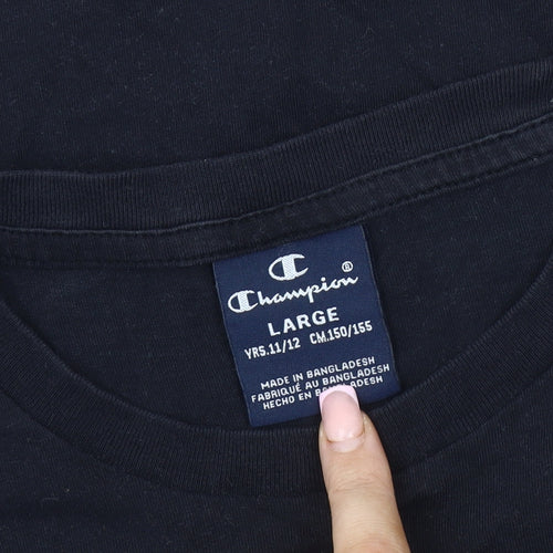 Champion Boys Black Logo Graphic T-Shirt 11-12 Years