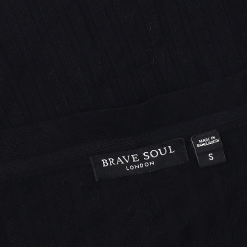 Brave Soul Women's Black Cardigan, Size S - V-Neck Knit