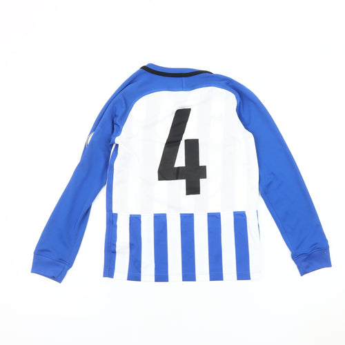 Nike Boys Blue White Nike Jersey 10 Years Football Striped Top