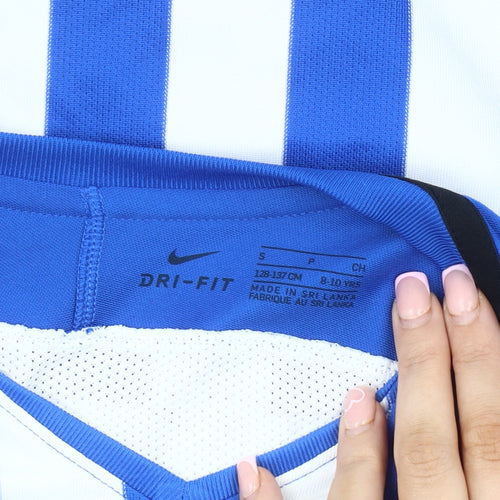 Nike Boys Blue White Nike Jersey 10 Years Football Striped Top