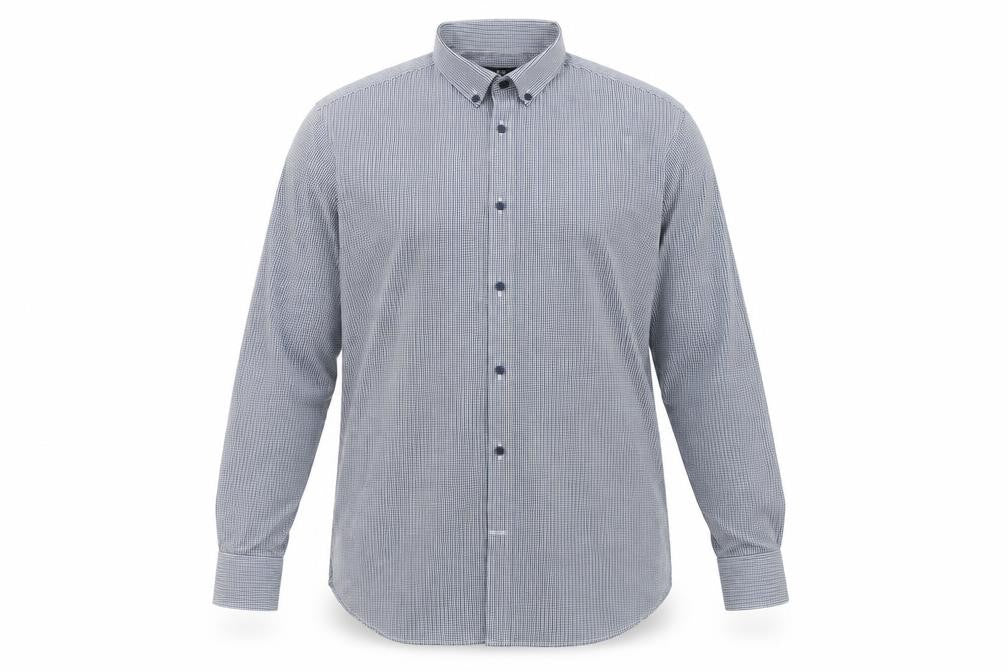 Front view of Marks & Spencer Men's Blue Regular Fit Check Shirt