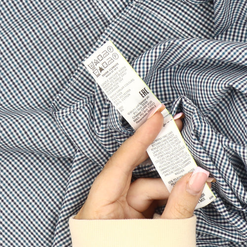 Marks and Spencer Men's Blue Regular Fit Check Shirt