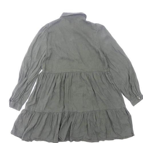 Zara Women's Green XS Shirt Dress with Buttons