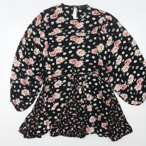 ASOS DESIGN Women's Black Floral Dress Size 16