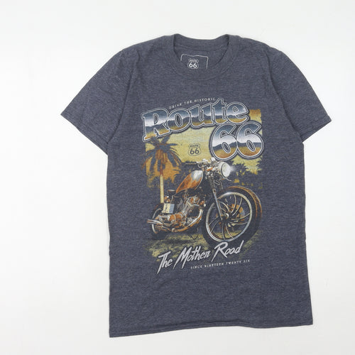 Route 66 Men's Grey Graphic Print T-Shirt - S