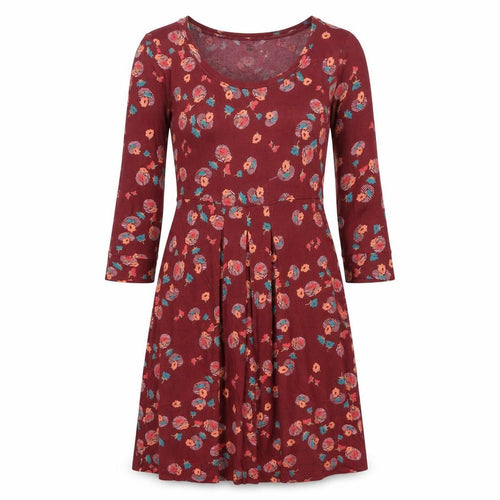 Fat Face Women's Red Floral A-Line Dress - Size 10