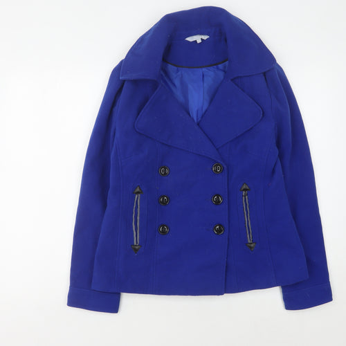 Red Herring Women's Blue Pea Coat - Size Unknown
