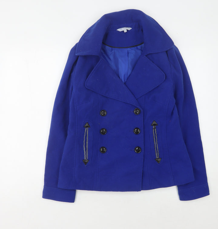 Red Herring Women's Blue Pea Coat - Size Unknown