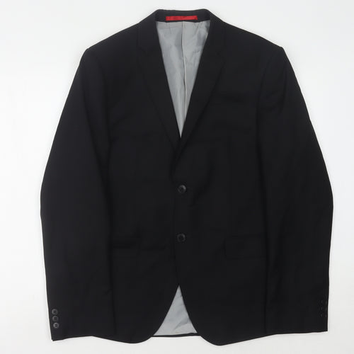 Marks and Spencer Men's Black Suit Jacket - M, Formal, Single-Breasted