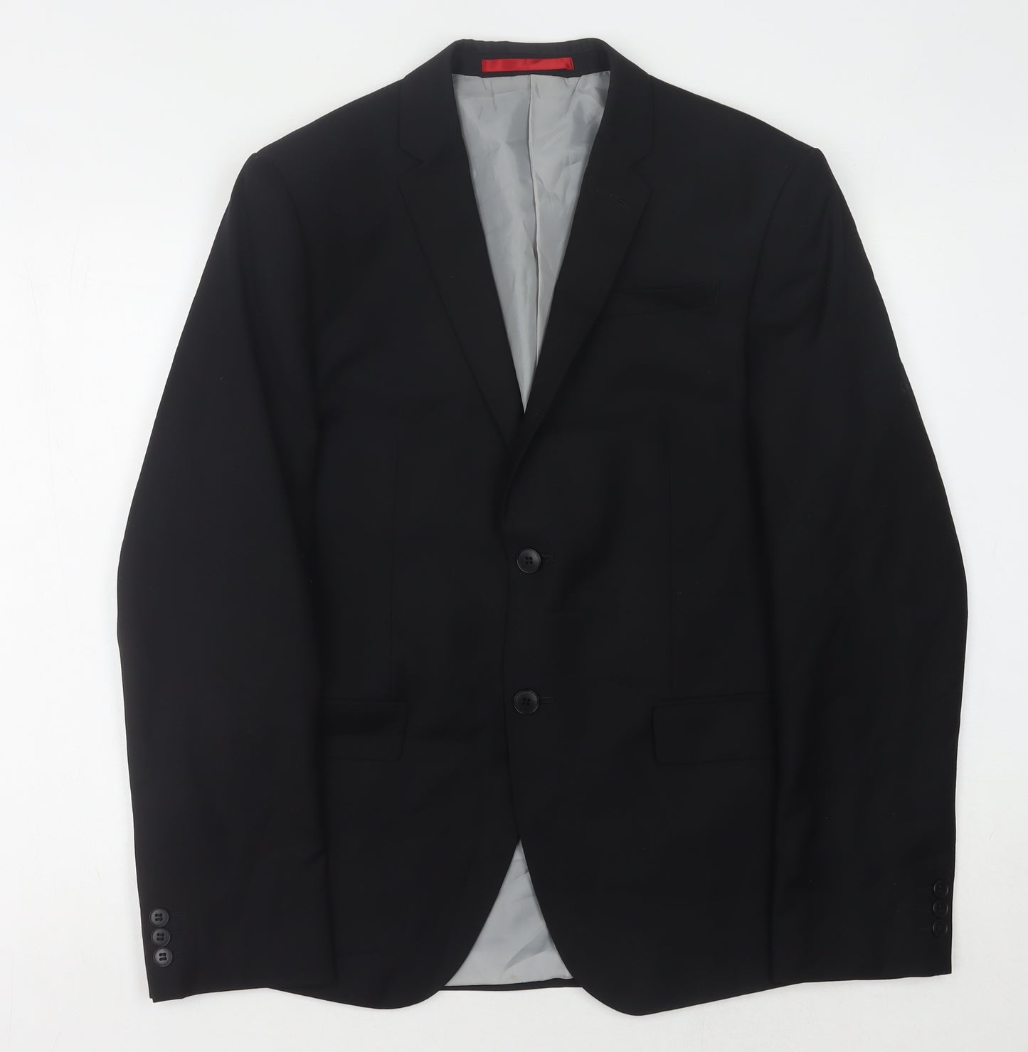 Marks and Spencer Men's Black Suit Jacket - M, Formal, Single-Breasted