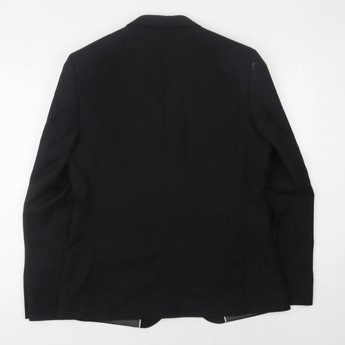 Marks and Spencer Men's Black Suit Jacket - M, Formal, Single-Breasted