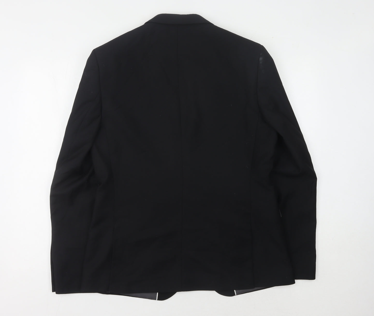 Marks and Spencer Men's Black Suit Jacket - M, Formal, Single-Breasted