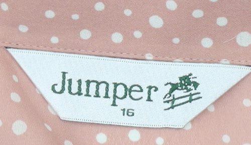 Jumper Women's Pink Polka Dot Blouse Size 16