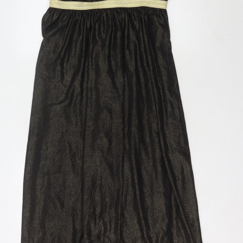 Boohoo Women's Black Floral Sleeveless Long Dress Size 16