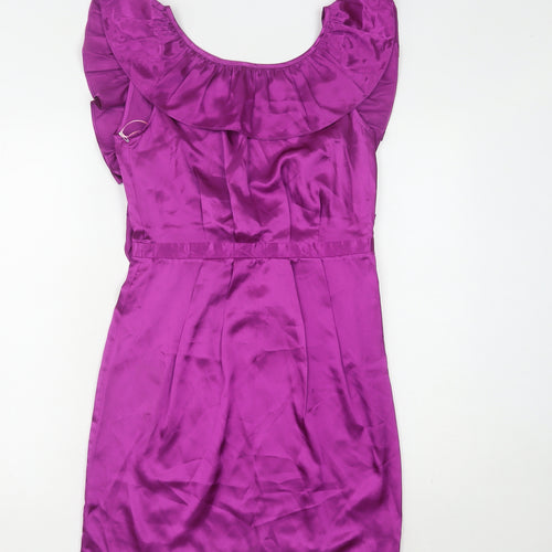 Lipsy Women's Pink Sleeveless Flutter Dress Size 10