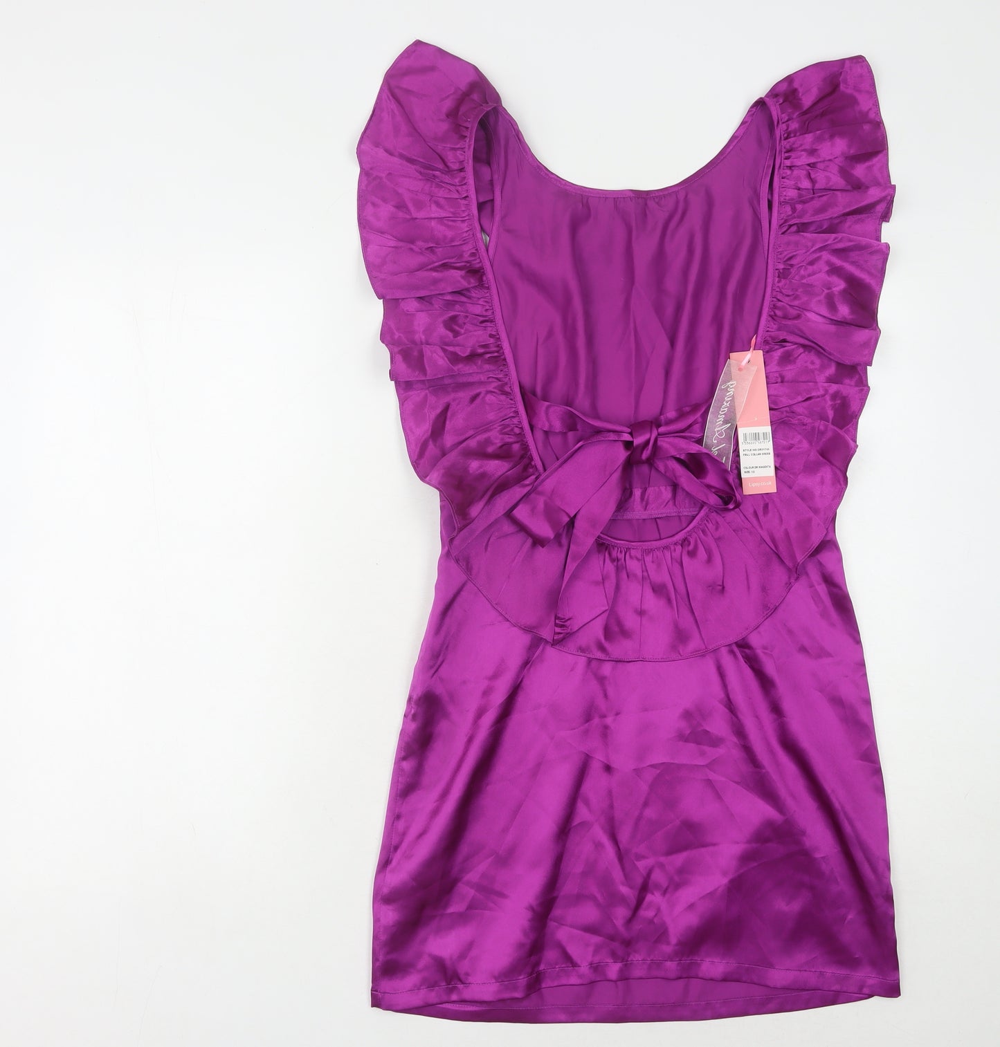 Lipsy Women's Pink Sleeveless Flutter Dress Size 10