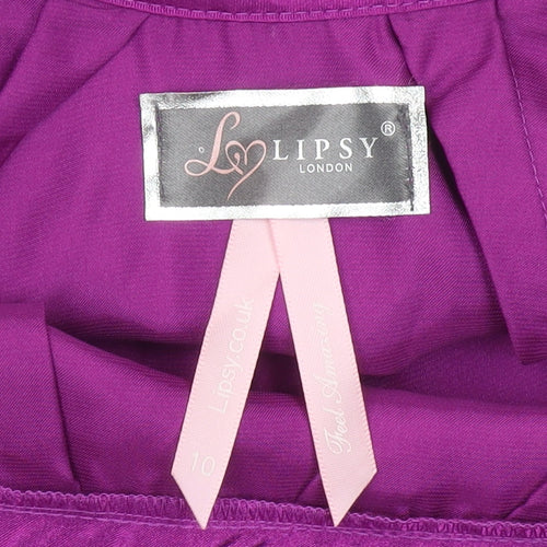 Lipsy Women's Pink Sleeveless Flutter Dress Size 10