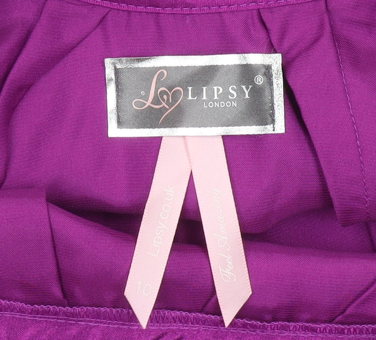 Lipsy Women's Pink Sleeveless Flutter Dress Size 10