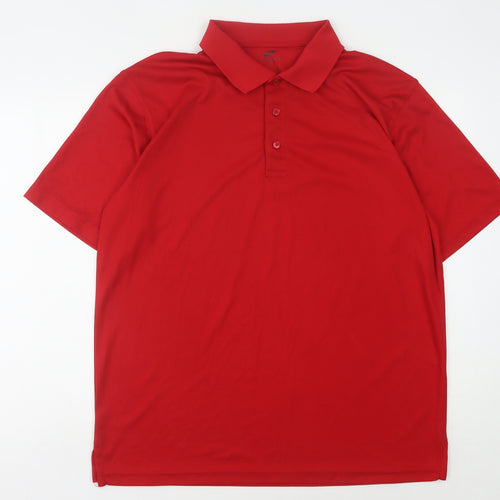 UltraClub Men's Red Polo Shirt Large