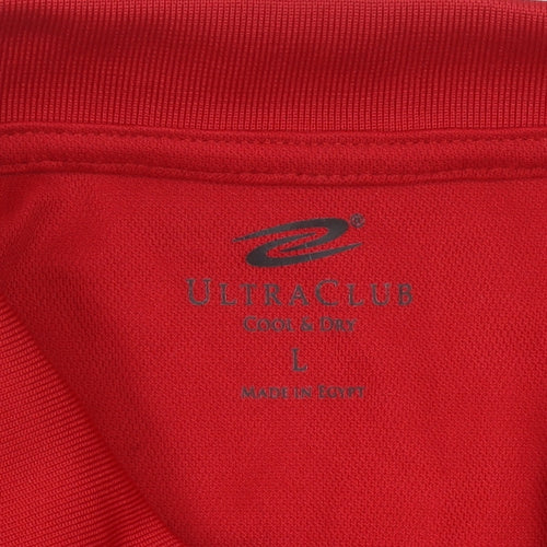 UltraClub Men's Red Polo Shirt Large