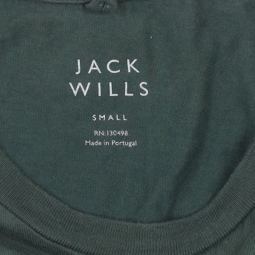 Jack Wills Men's Green T-Shirt, Size S, Crew Neck