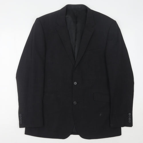 Tom English Men's Black Blazer, Size 42, Regular Fit
