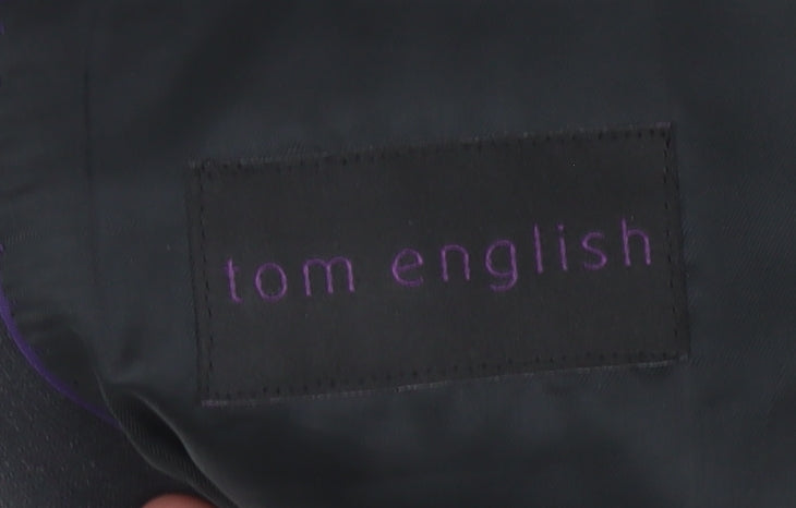 Tom English Men's Black Blazer, Size 42, Regular Fit