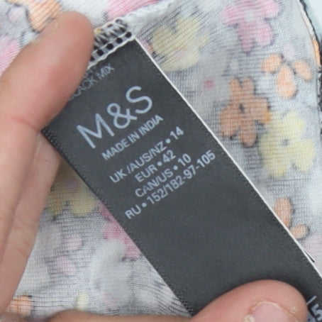 Marks and Spencer Women’s Multicoloured Floral T-Shirt, UK 14