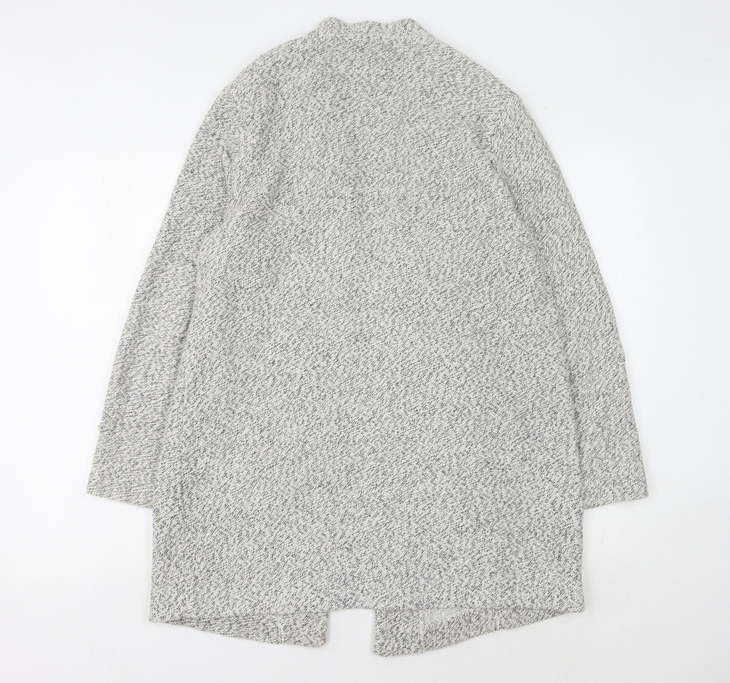 Stradivarius Womens Grey Open Front Cardigan Size 12 Zip Accents