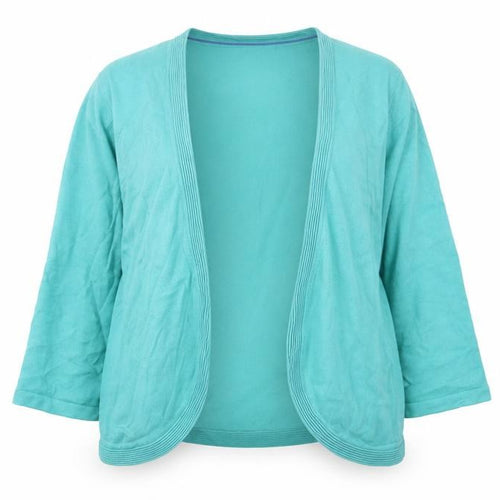 Bm Collection Women’s Green Open Front Cardigan, Size L, Knit, Excellent