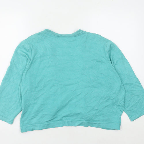 Bm Collection Women’s Green Open Front Cardigan, Size L, Knit, Excellent
