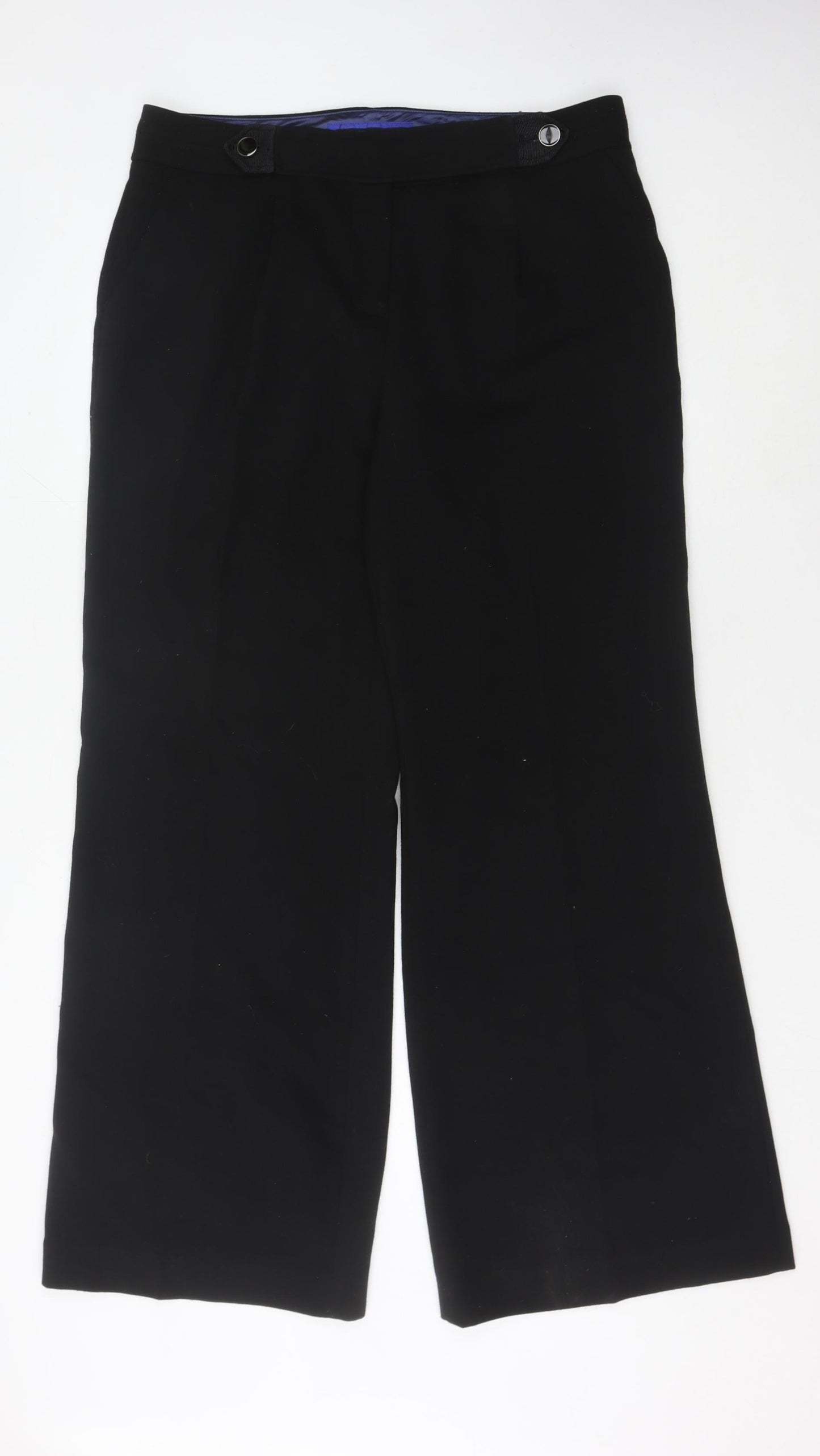 Betty Jackson Black Women's Wide-Leg Trousers Size 16