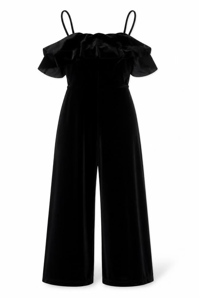 Pins and Needles Women's Black Velvet Jumpsuit XS
