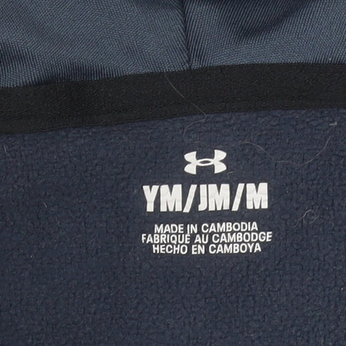 Under Armour Boys Blue Black Full Zip Hoodie - M