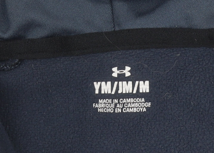 Under Armour Boys Blue Black Full Zip Hoodie - M