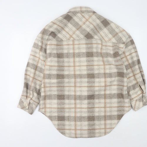 Stradivarius Women's Beige XS Checkered Jacket
