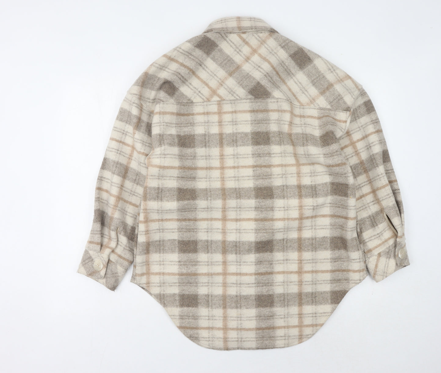 Stradivarius Women's Beige XS Checkered Jacket