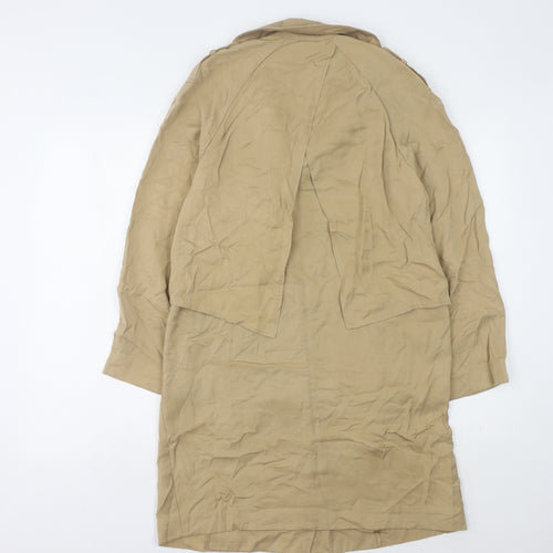 Topshop Women's Beige Trench Coat, Size 8, Lyocell