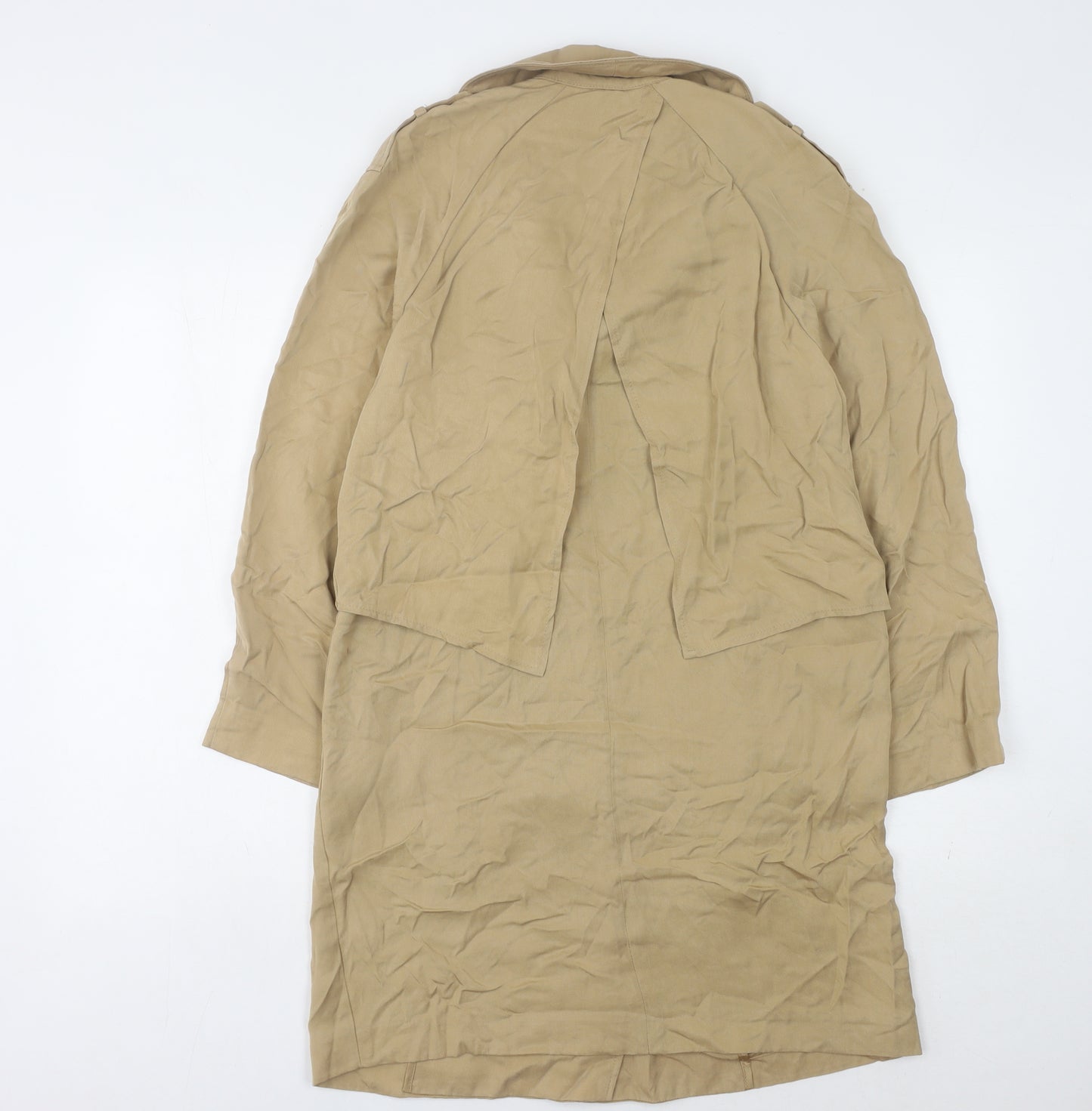 Topshop Women's Beige Trench Coat, Size 8, Lyocell