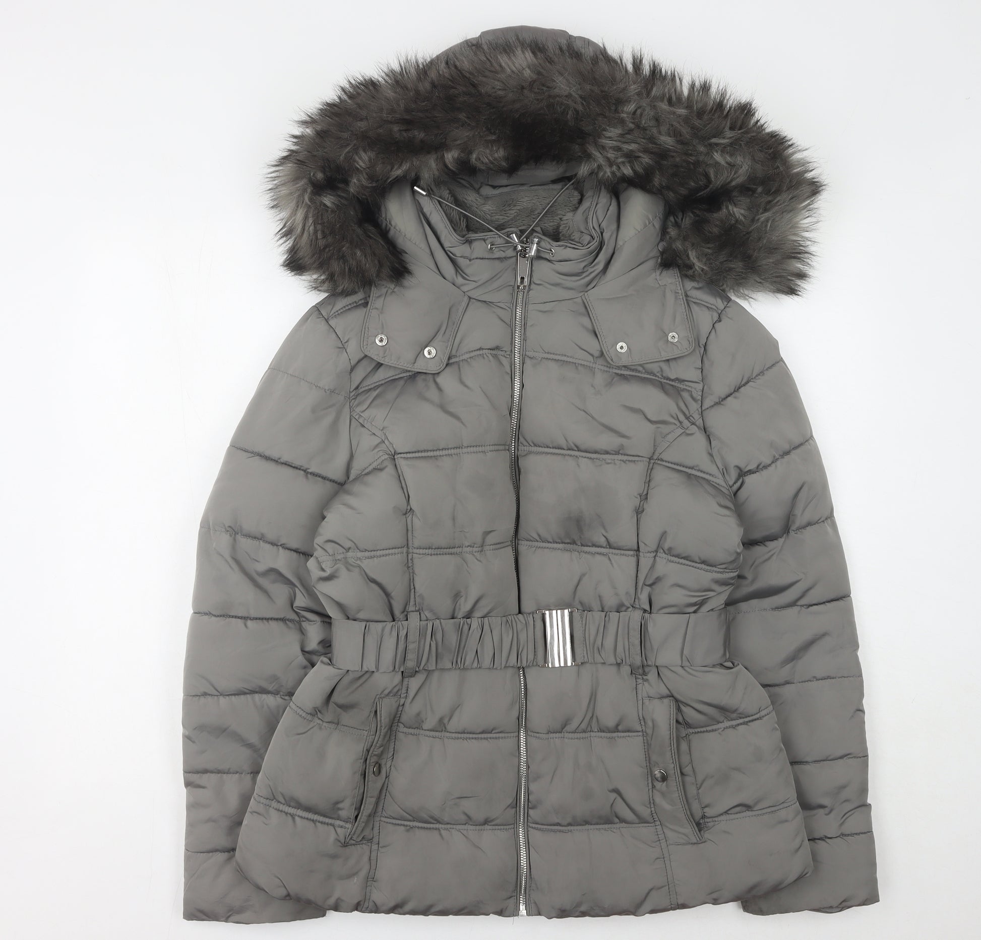 Dark Grey New Look Grey Puffer Jacket New Look Women's Grey Puffer