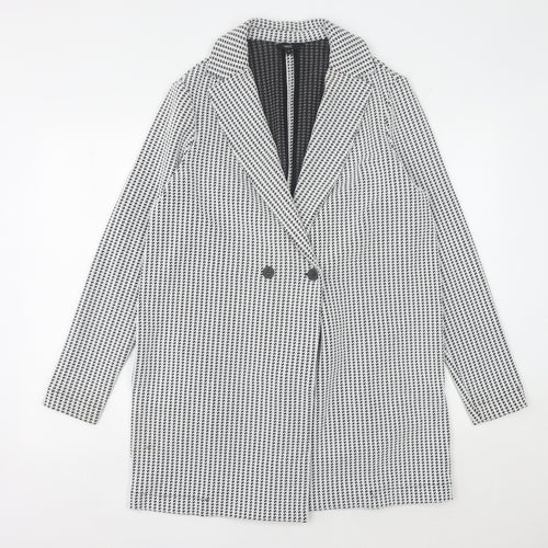 Next Women's Black White Houndstooth Blazer Size 14