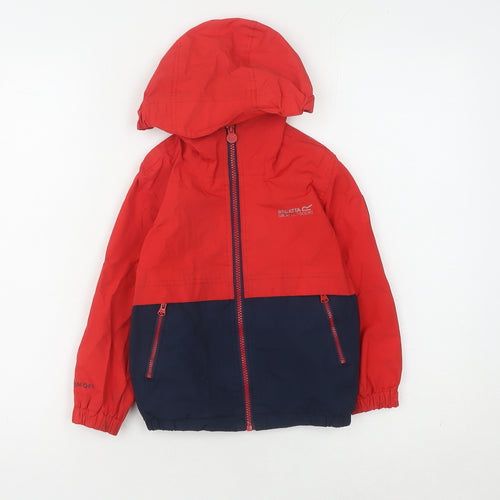 Regatta Boys Red Blue Parka Jacket 3-4 Years, Hooded, Waterproof