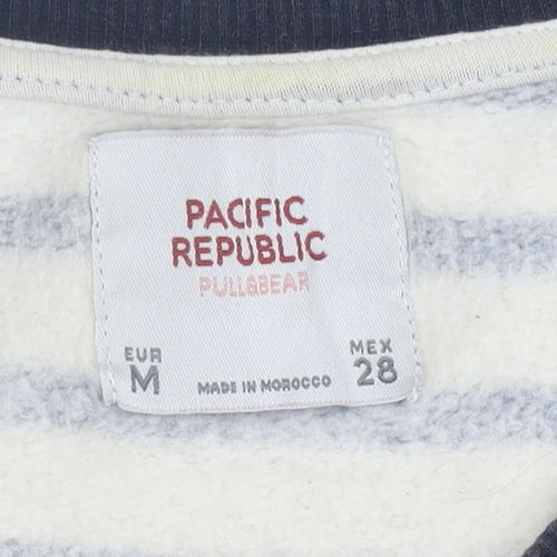 Pacific Republic Women's Black M Pullover Striped Sweatshirt