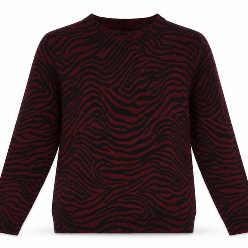Marks and Spencer Women Burgundy Animal Print Jumper