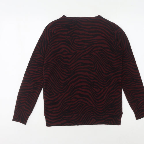 Marks and Spencer Women Burgundy Animal Print Jumper